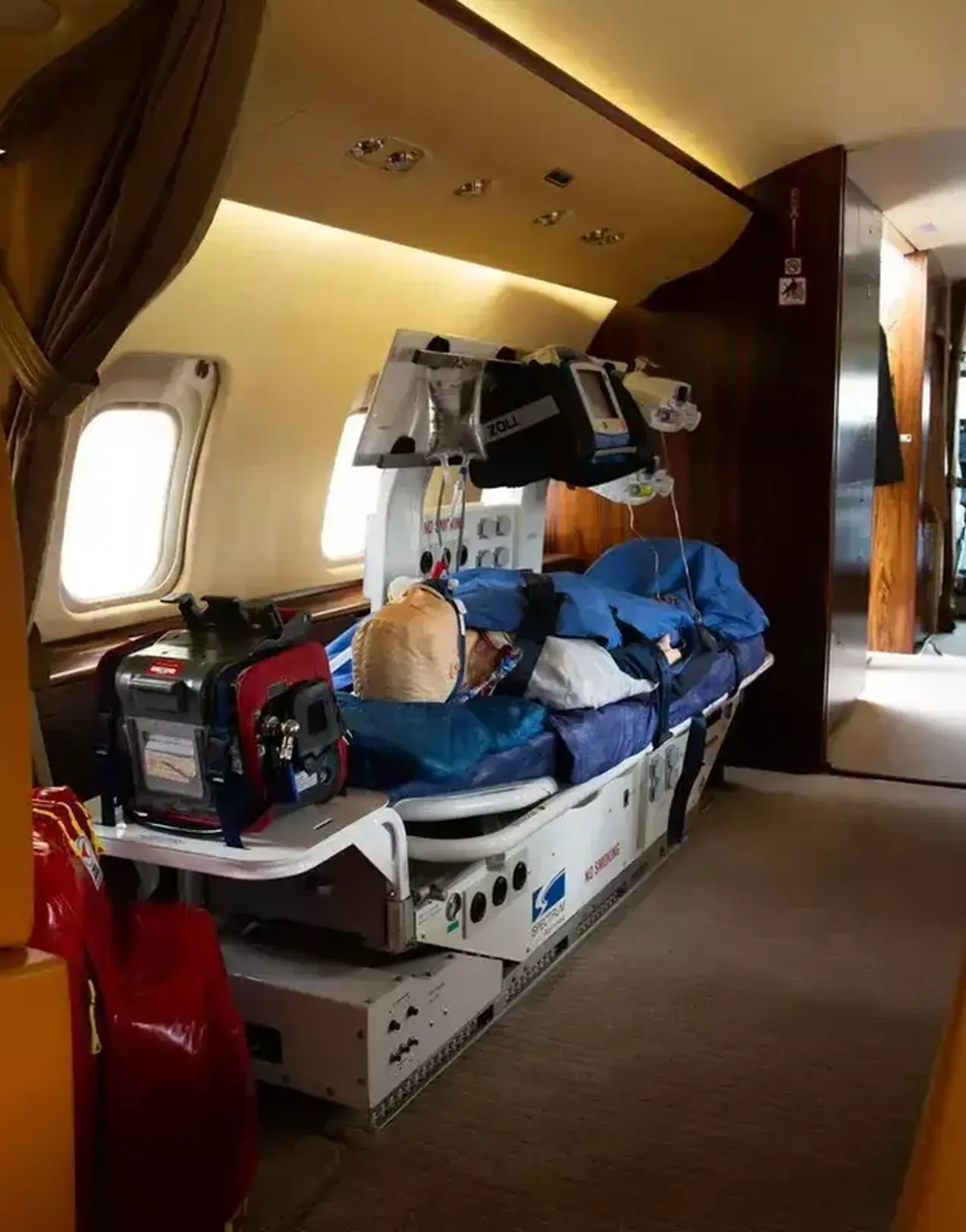 Inside private air ambulance