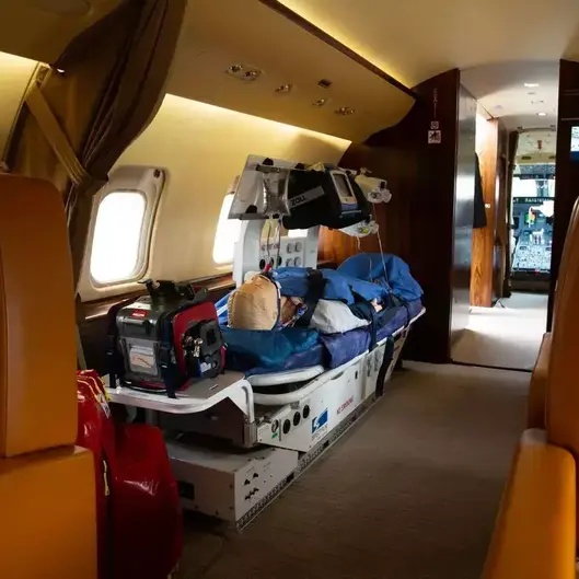 Inside private air ambulance