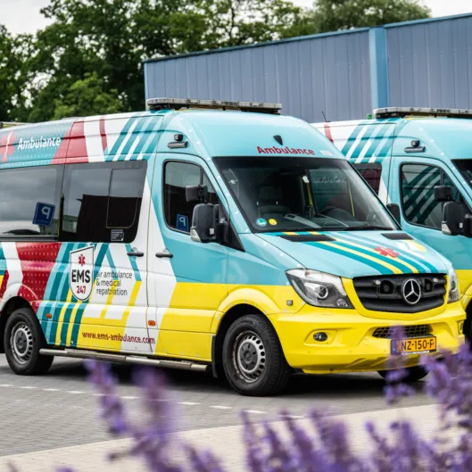 Private Ambulance on the road