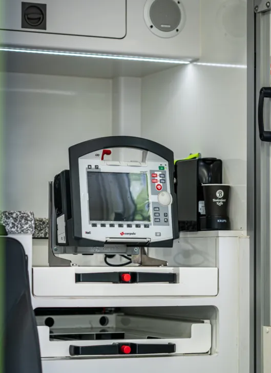 Inside a Private Ambulance - monitor