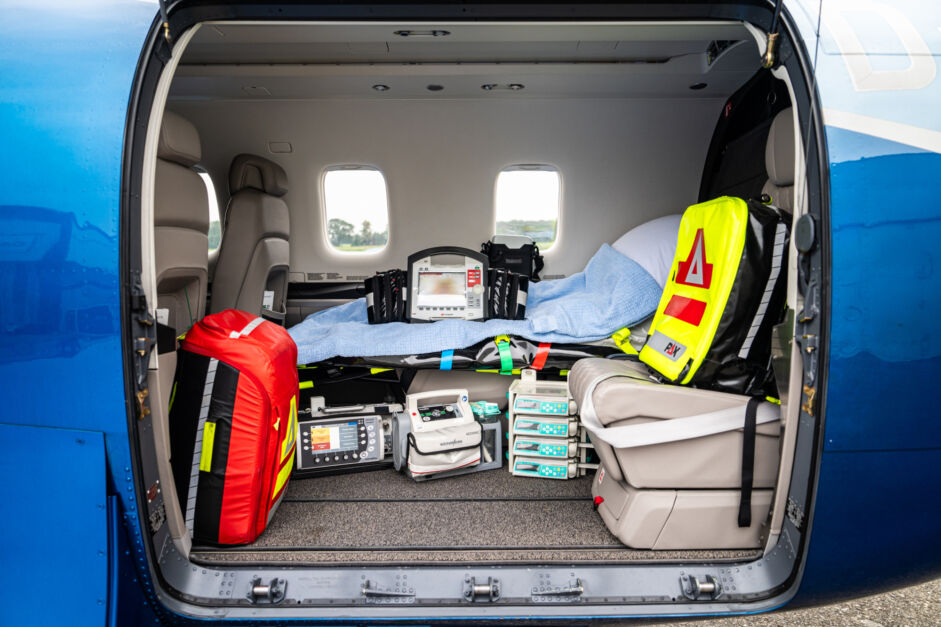 EMS Medical equipment in an Air Ambulance