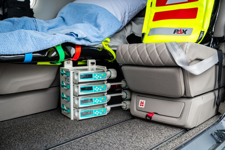 EMS Medical equipment in an Private Air Ambulance