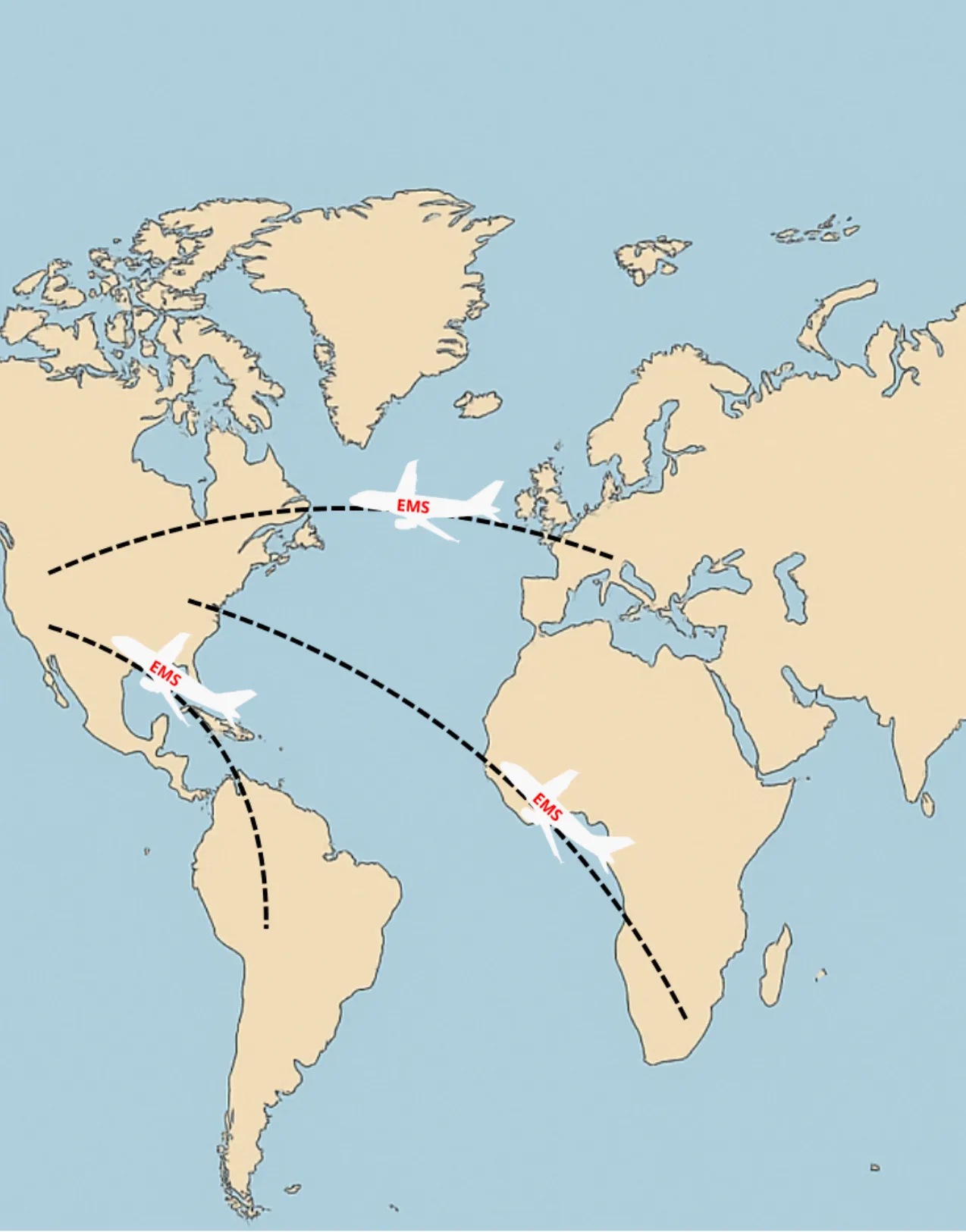 World Map EMS Aircraft