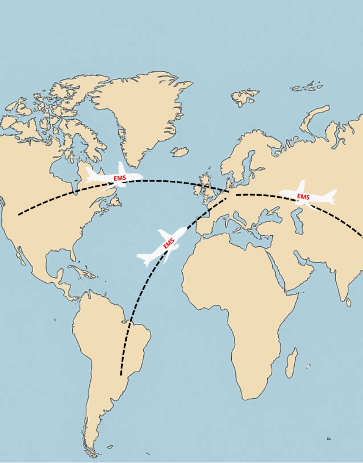 World Map EMS Aircraft DU
