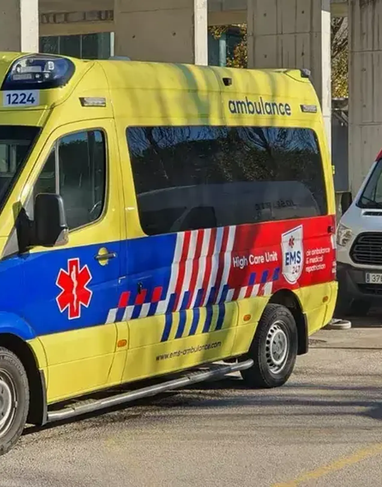 Behind the scenes on a road ambulance