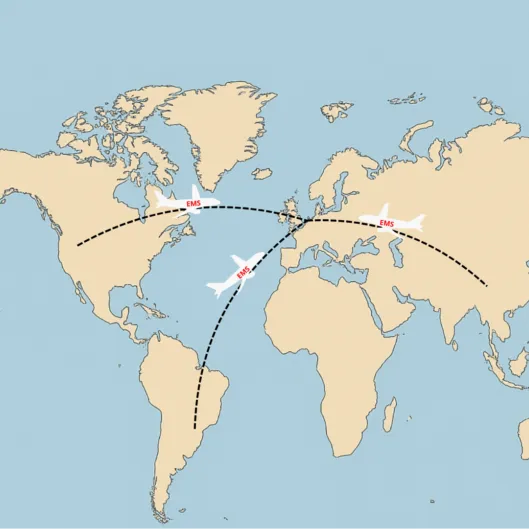 World Map EMS Aircraft NL