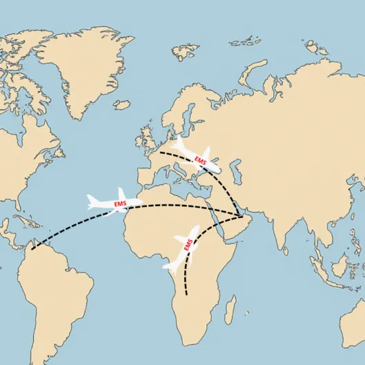 World Map EMS Aircraft UAE