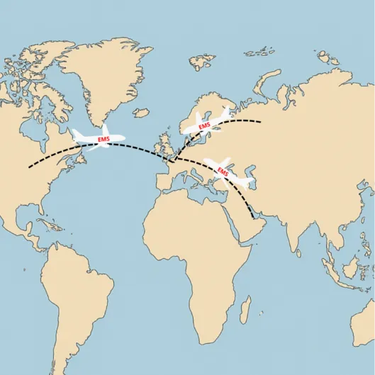 World Map EMS Aircraft FR