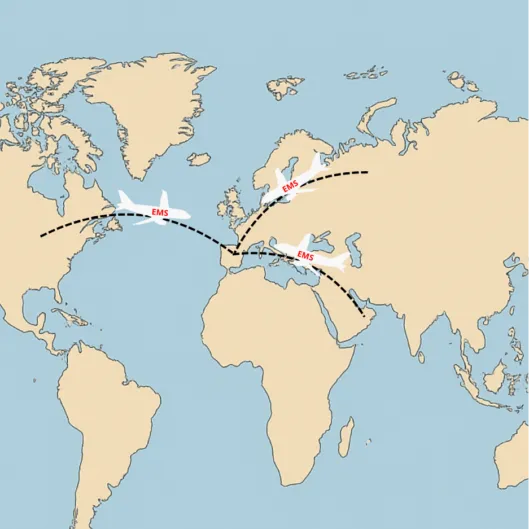World Map EMS Aircraft ES